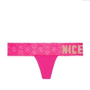 New Victoria’s Secret PINK Lace Thong Panties - Large